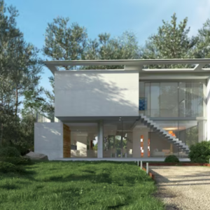 Planta de casa com cozinha integrada